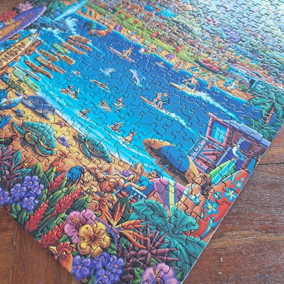 Dowdle Kauai 500 Piece Jigsaw Puzzle Bright Island Paradise Illustration Hawaii‎ - Picture 9 of 11